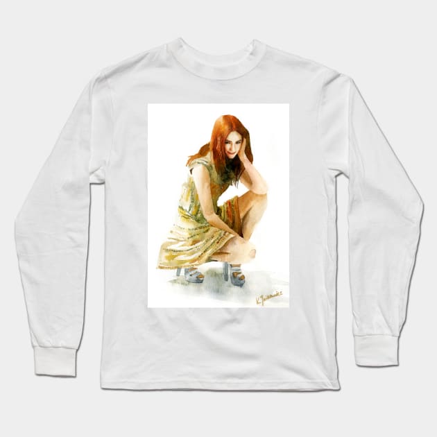 Karen Gillan Long Sleeve T-Shirt by katjaskiewicz